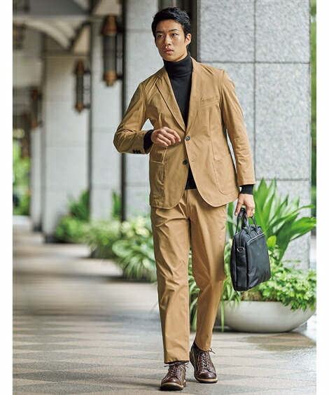 ジャケット メンズ はっ水 ストレッチ セットアップ ネイビー ベージュ 黒 M L Ll ニッセン Nissen 全国組立設置無料