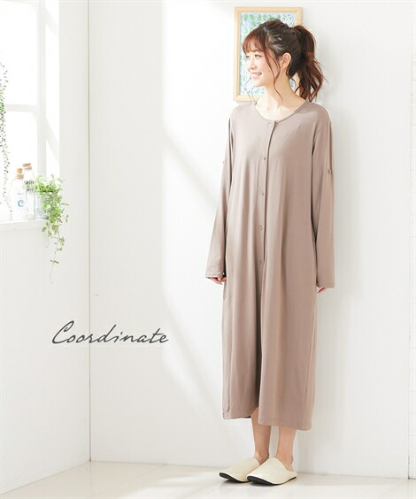マタニティ_パジャマ・ルームウェア|【産前・産後_授乳服】275日パジャマ_ロンパスにもなる!マタニティ前開きワンピースパジャマ_ニッセン_nissen