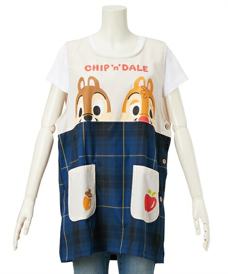 M L エプロン レディース 21年春の ディズニー タンクトップ型 チップ デール ニッセン ミッキー Nissen ミニー ドナルド プーさん