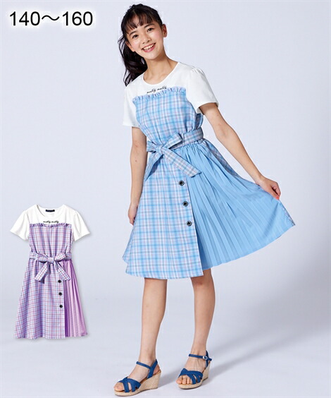 身長 140 150 21セール 160 Cm ワンピース ジュニア服 プリーツ切替ワンピース Nissen 女の子 子供服 ニッセン