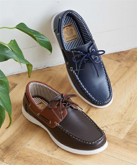 楽天市場】メンズ 軽量モカシン デッキシューズ スポーティソール