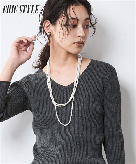 【最大20%OFF SALE！4/13 10:59まで】ニット セーター レディース 7分袖 Vネック プルオーバー シックスタイル 秋 ダスティグリーン/チャコールグレー/黒 | M～10L | ニッセン nissen