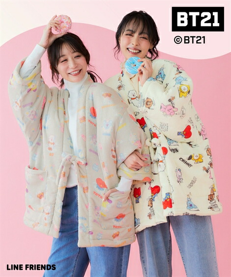 ジャケット アウター レディース BT21 はんてん 冬 オフホワイト/グレー | S～M～10L | ニッセン nissen