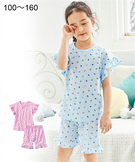 楽天市場 パジャマ 総柄プリント半袖パジャマ 女の子 子供服 ニッセン Nissen Quntstyle By Nissen