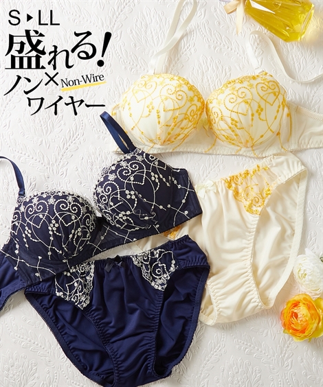 楽天市場】ブラジャー＆ショーツセット S M L フルカップ 風