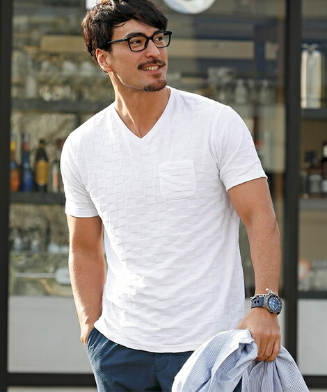Tシャツ・カットソー|【19春新入荷】_ニッセン_半袖Tシャツ_メンズ_M〜10L_大きいサイズ有_汗をかいても肌にはりつかず快適_半袖変わり編Tシャツ
