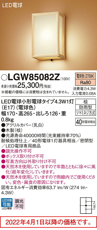 アウトレット☆送料無料】 エクステリア 屋外 照明 ライト パナソニック Panasonic <br>和風照明 LGWC85083Z センサあり  オフブラック <br>人感センサー 箱型 デザインLED 電球色 <br>ブラケットライト ポーチライト 玄関灯 門柱灯 