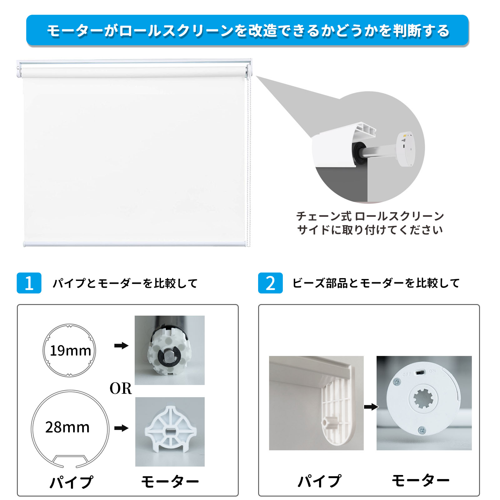 Grandeur ロールスクリーン　電動化キット　リモコン式 Amazon｜Grandekor ロールスクリーン 電動化キット 管状モーター