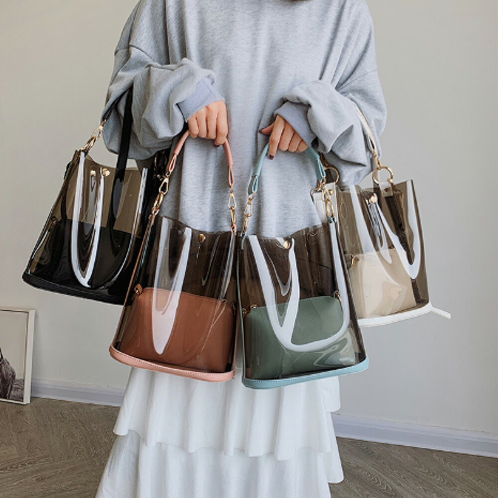 ドルチェ　Dolce. クリアバッグ　PVCバッグ　雨の日　水際　美品 maison de Dolce. クリアトートバッグ S - メルカリ