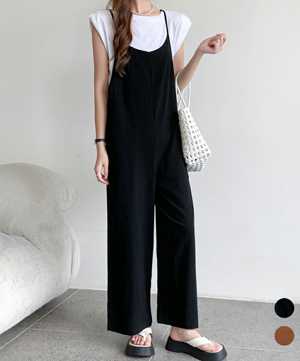 ノーブル　サロペットパンツ サロペットパンツ レディース サロペット パンツ リネン風