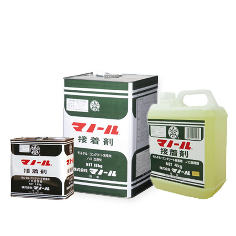 マノール貼り付ける剤 18kg／缶・16kg（4kg×4缶）／箱・14.4kg（1.8kg×8缶）／箱 株式会社マノール