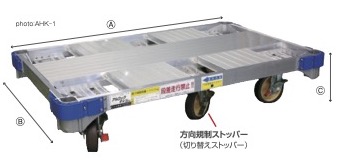 アルミ合金製平床台車　アルロックキャリー　AHK-2 株式会社ナカオ　【個人宅配送不可】