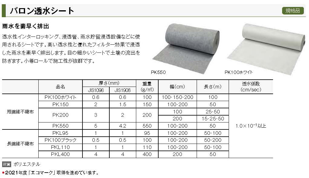 最大63%OFFクーポン バロン透水シート PKL110 1mx100m 巻 小泉製麻株式会社 fucoa.cl