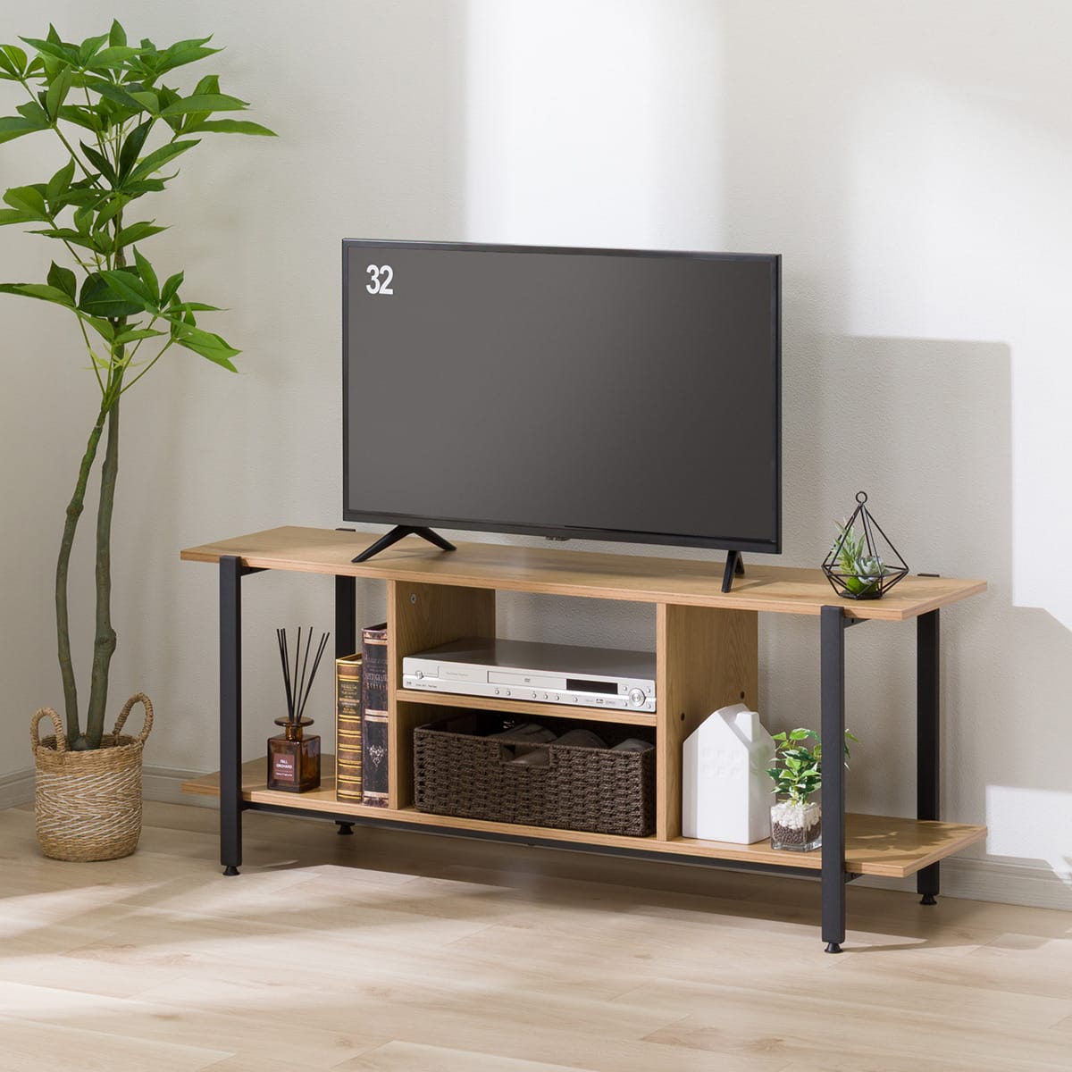 ローボード(KP503 120 LBR/BK)　【玄関先迄納品】 ニトリ