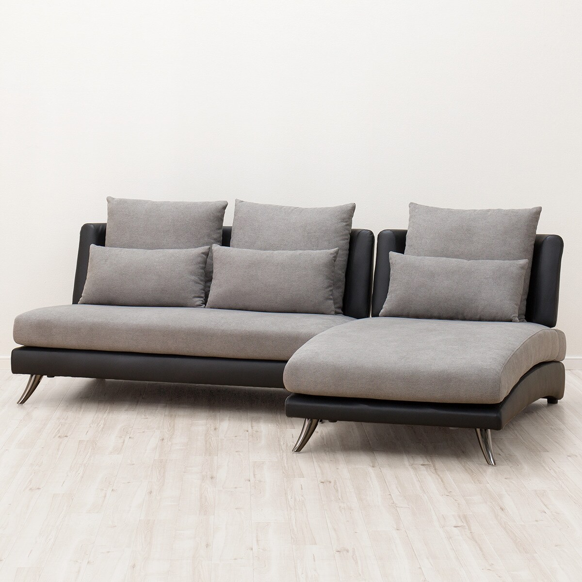 埼玉県/ニトリ/定価約10万円/布張りカウチソファ(ポーション2KD GY) 幅220cm] 布張りカウチソファ (ポーション2KD GY) ニトリ 【配送員設置