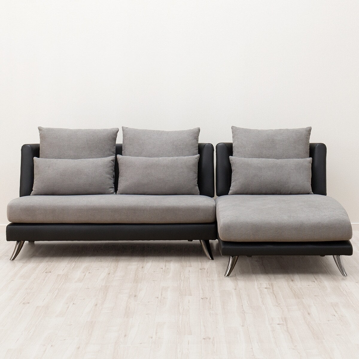 幅220cm] 布張りカウチソファ (ポーション2KD GY) ニトリ 【配送員設置