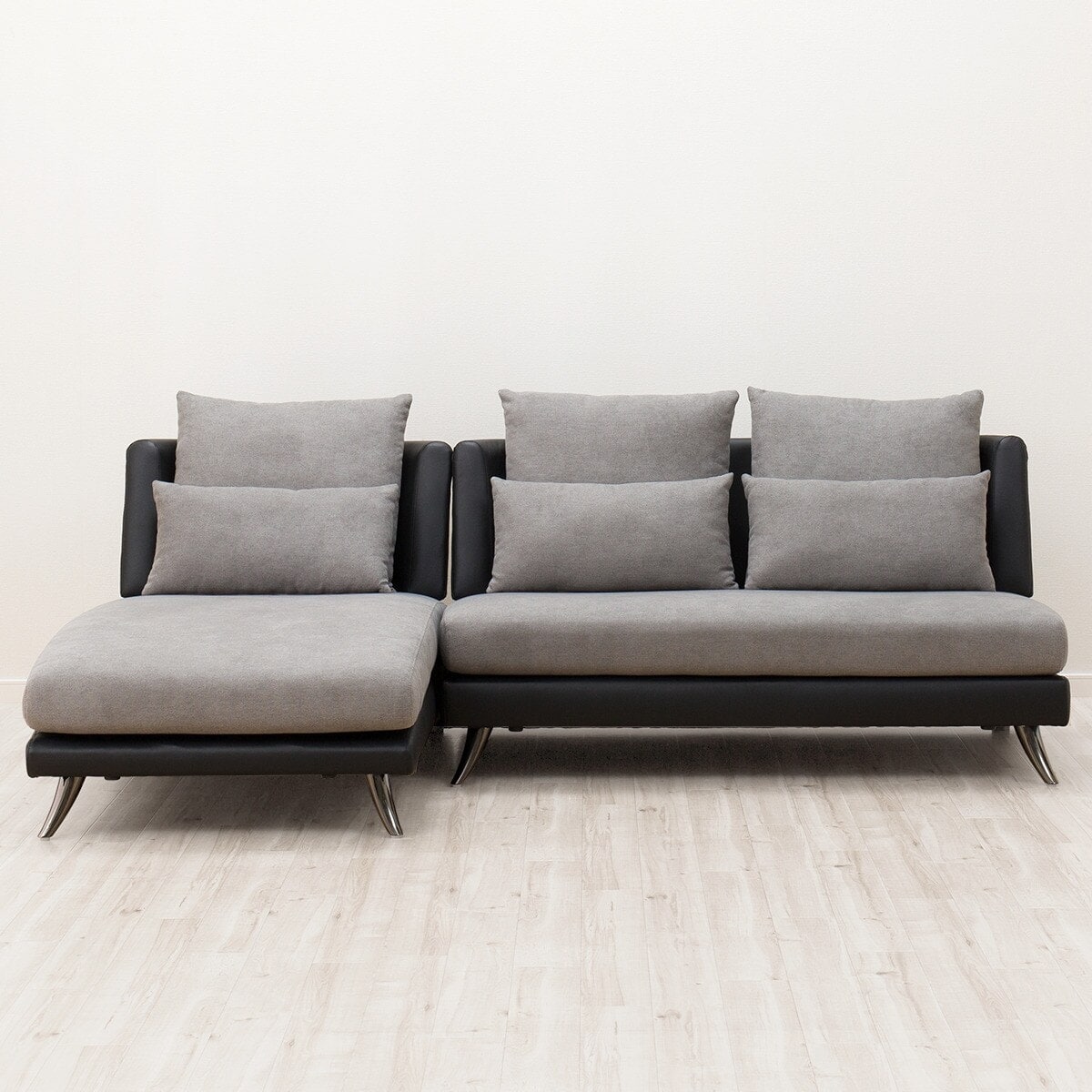 幅220cm] 布張りカウチソファ (ポーション2KD GY) ニトリ 【配送員設置