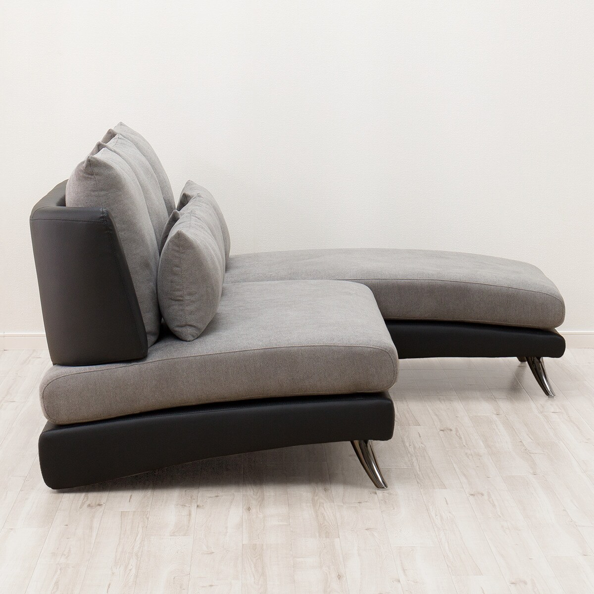 幅220cm] 布張りカウチソファ (ポーション2KD GY) ニトリ 【配送員設置