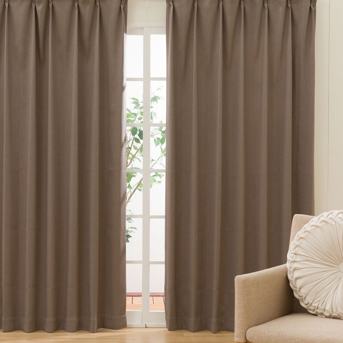 楽天市場】遮光ドレープカーテン(DH133 ブラウン) ニトリ 【玄関先迄