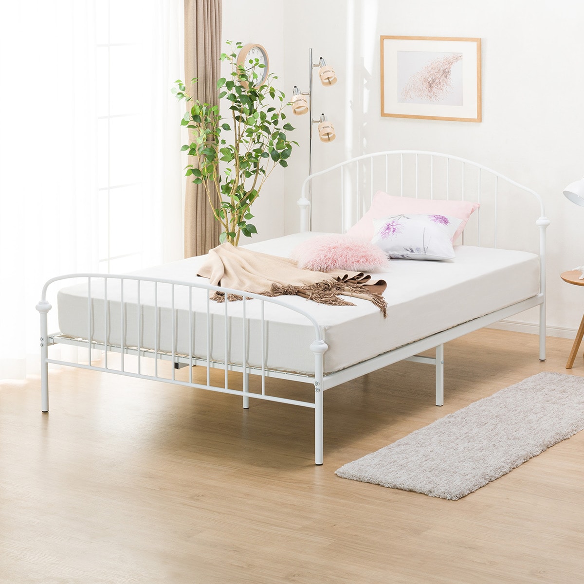 楽天市場 幅147 5cm ダブルパイプベッド ルワン ダブル パイプベッド ベッド ベッドフレーム メッシュ床板 ニトリ 配送員設置 5年保証 ニトリ