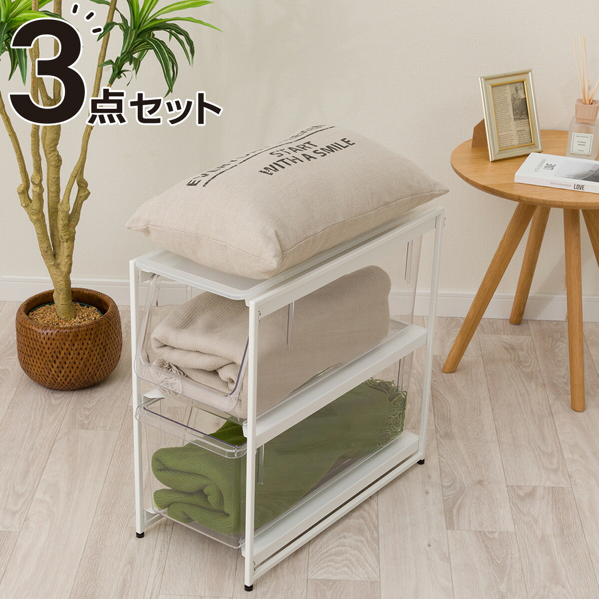 クリア収納 フレームセット (スリム深型 3段)　【玄関先迄納品】 ニトリ｜ニトリ