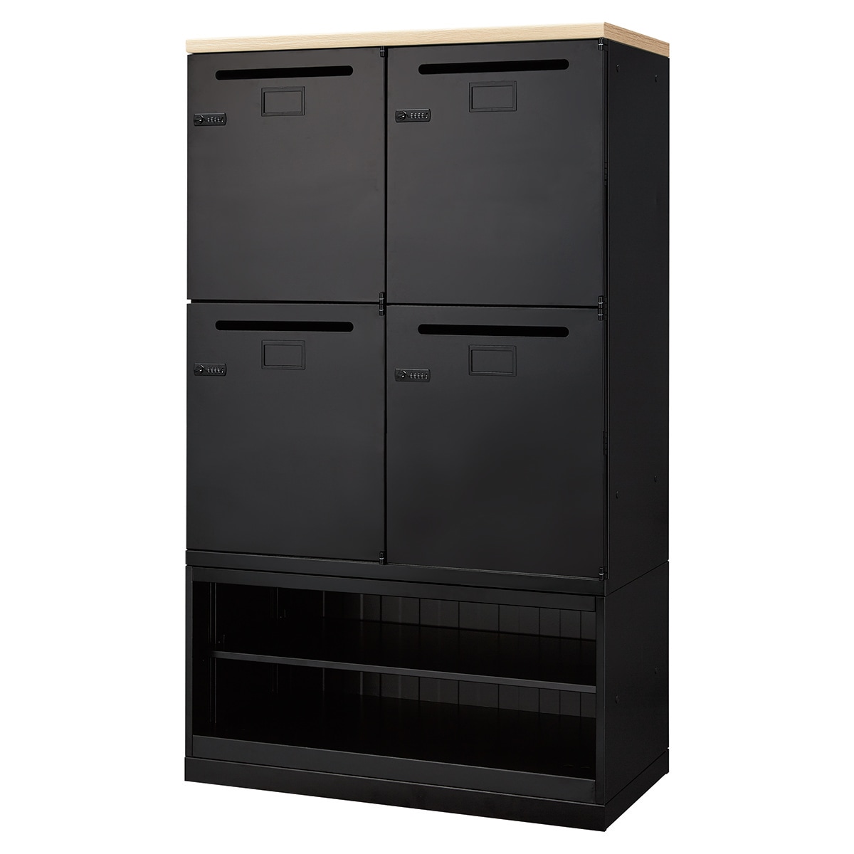 [ﾏﾗｿﾝ期間中ｴﾝﾄﾘｰでP10倍対象商品] パーソナルロッカー (TSPL-N4 シューズラック付 BK/OAK) 【配送員設置商品】 ニトリ 【3年保証】｜ニトリ