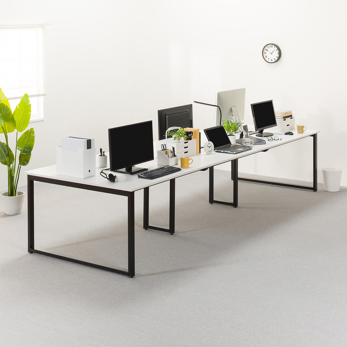 楽天市場 幅360cm フリーアドレスデスク テーブル Nt 3600 Bk Wh ニトリ 配送員設置 3年保証 ニトリ