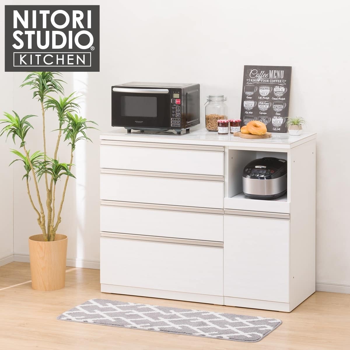楽天市場】キッチンカウンター (セラミック天板リガーレ160CT WH 