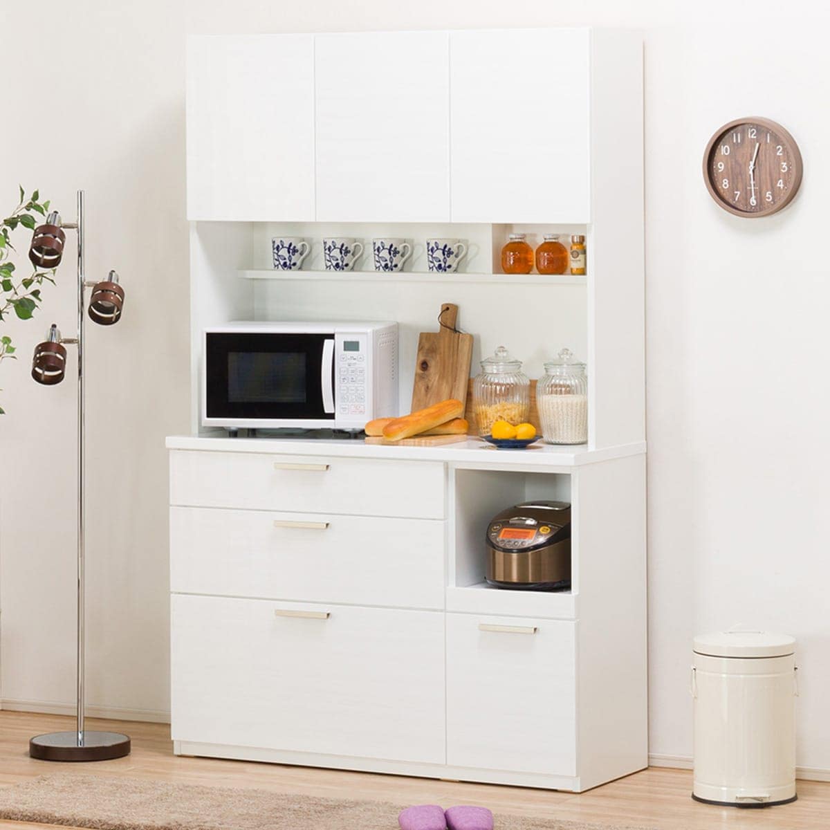 購入者確定 ニトリ キッチンボード食器棚 アルミナ2 140KB DBR - 収納家具