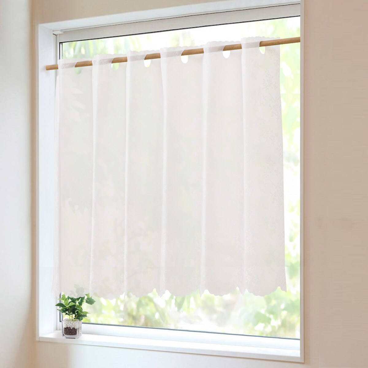 カフェカーテン 2枚セット ニトリ マリアナ2 タッセル付き カフェカーテン 2枚セット ニトリ マリアナ2 タッセル付き カフェ