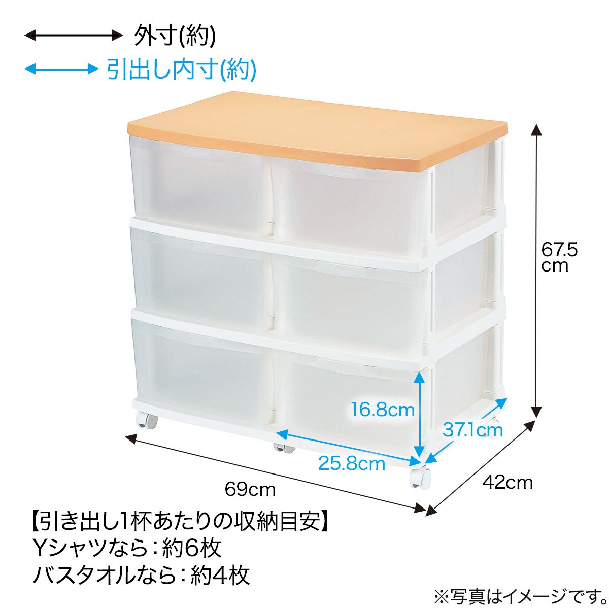 クローゼットチェスト6つ引き 【玄関先迄納品】 ニトリ