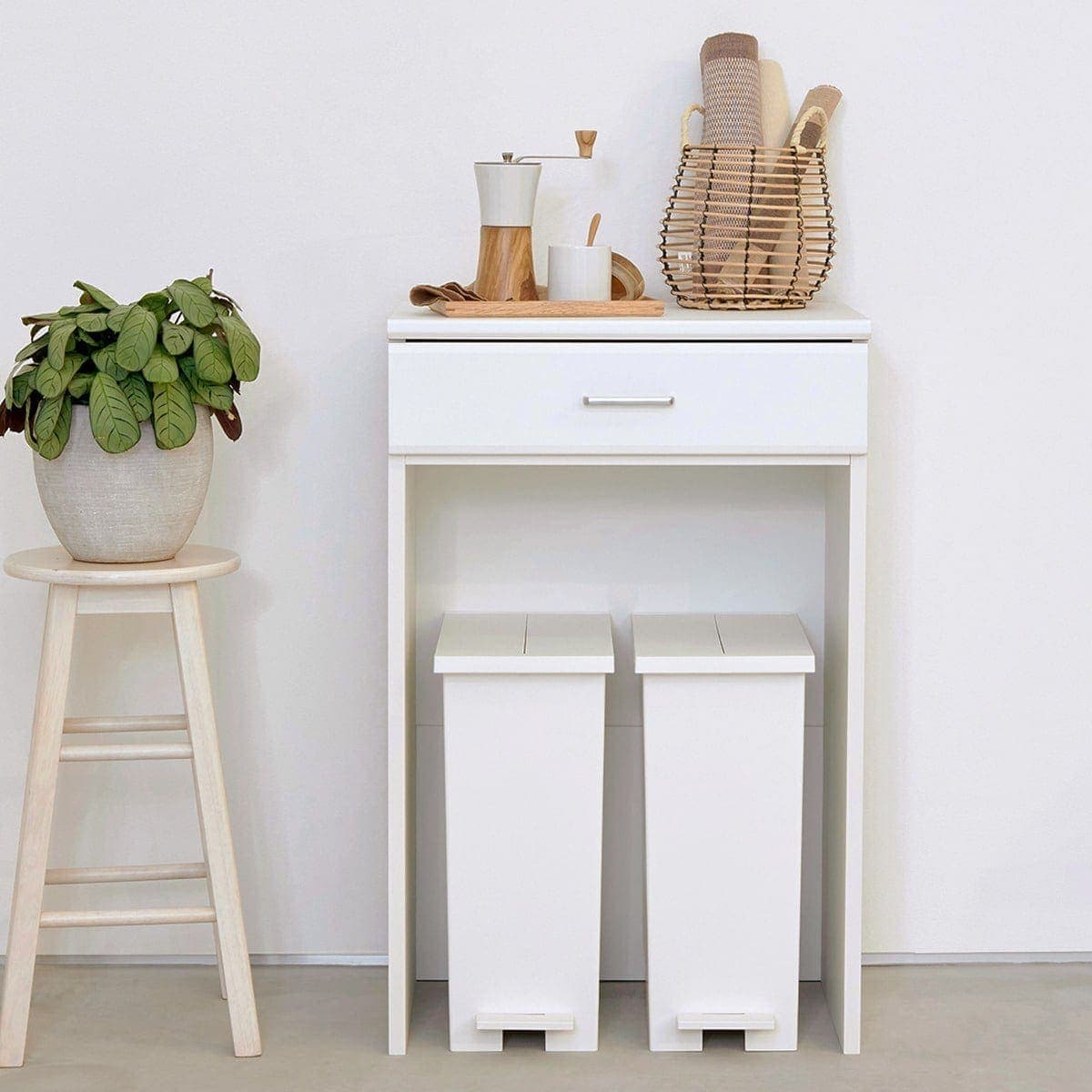 楽天市場】すっきり片付くオープン収納カウンター (幅90cm WH) ニトリ