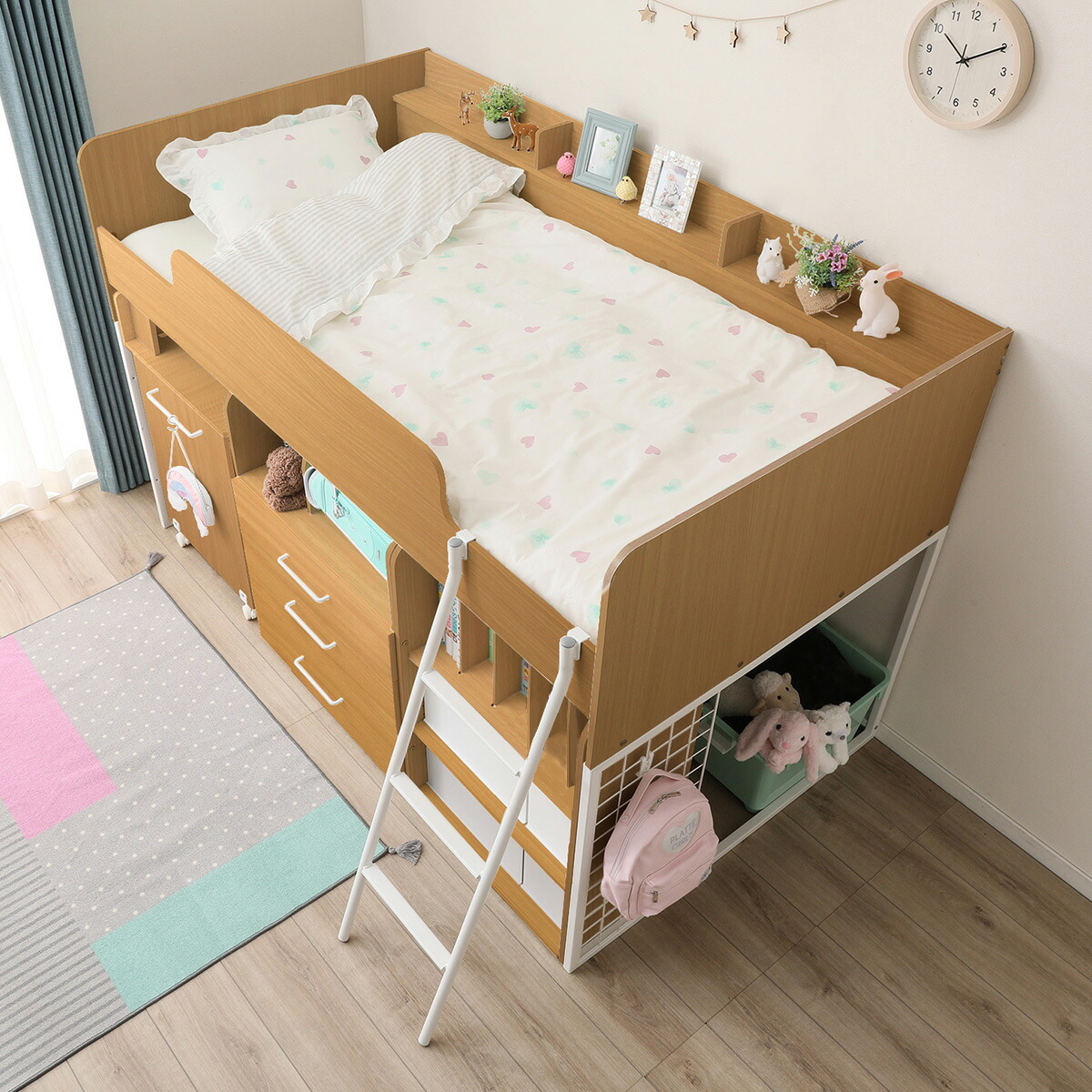 大感謝祭セール Lbr Wh インテリア 寝具 収納 寝具 配送員設置 ニトリ ニトリ システムベッド デニッシュr 5年保証 ニトリ