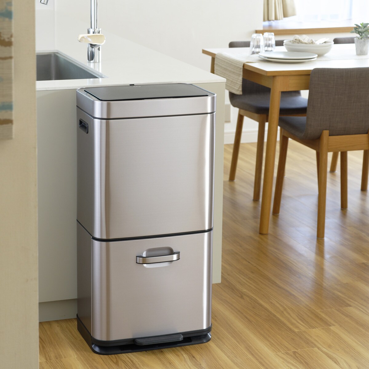 カテゴリー化検知器式開閉＋ペダル式紙くずかご（35L＋25L 9339） ニトリ 製造業者直送・貨物輸送無料