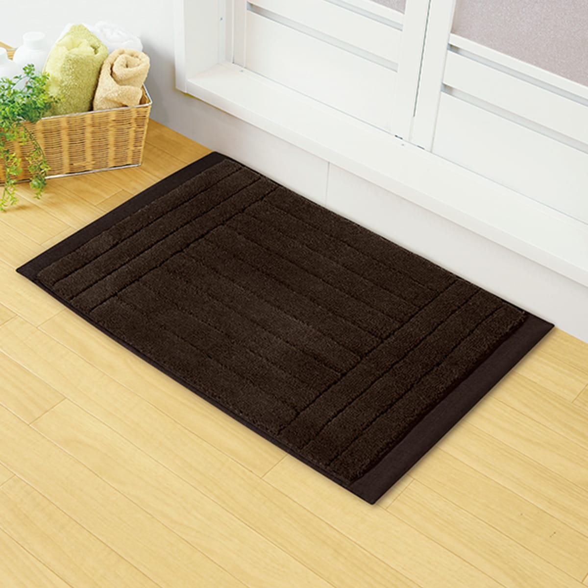 楽天市場 吸水速乾 バスマット アクア Br 45x65 ニトリ 玄関先迄納品 合計金額円以上送料無料対象商品 ニトリ