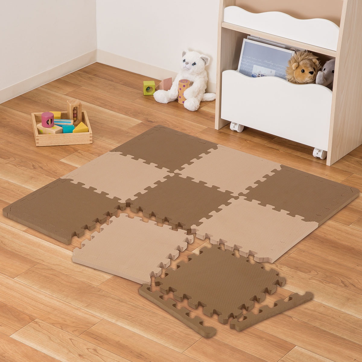 幅29 5cm Nパズルマット 6帖 135枚セット Pz01abns2cmbr ふち付き ニトリ 22春夏新色 135枚セット