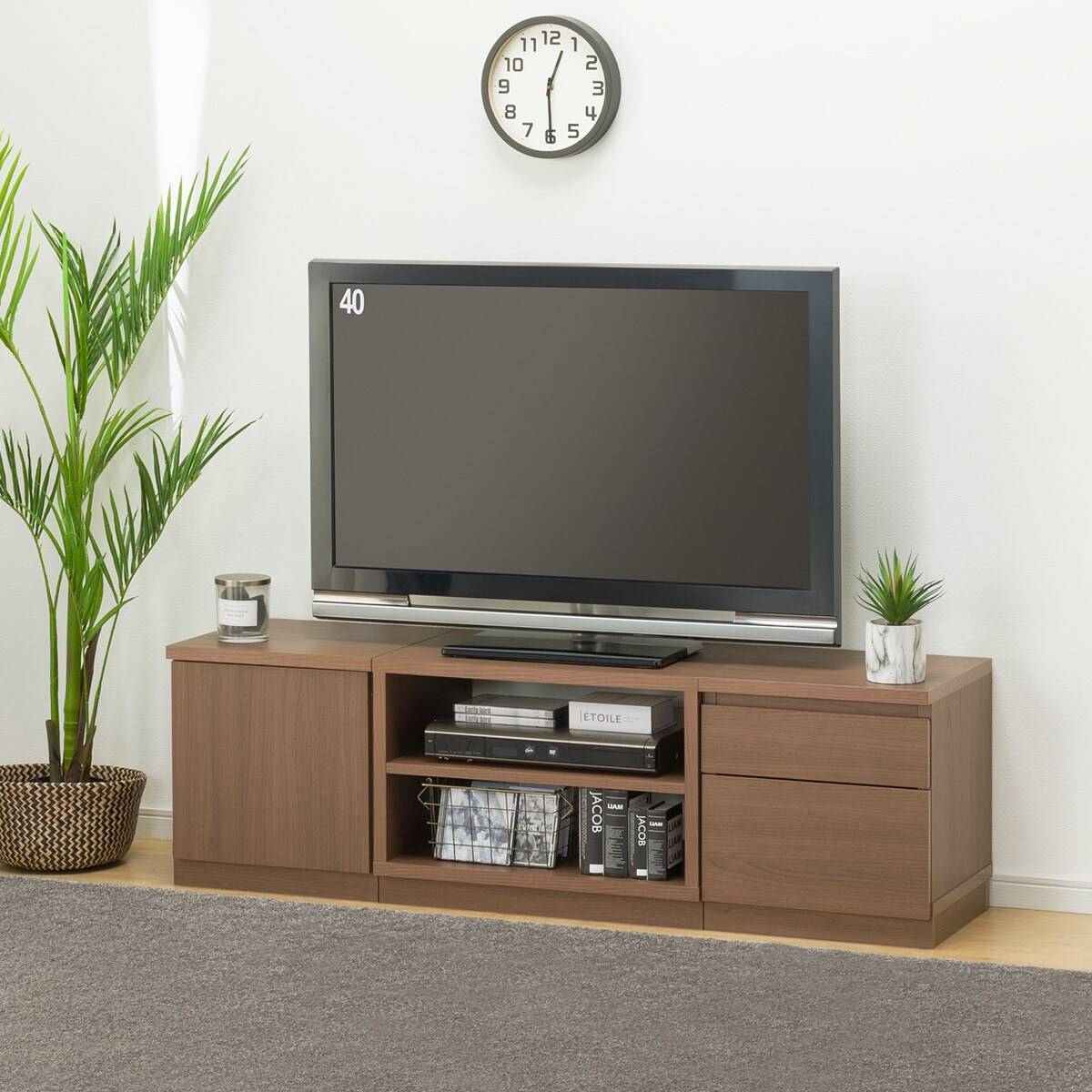 楽天市場】シンプルデザインのミドルテレビボード（幅122cm 木目