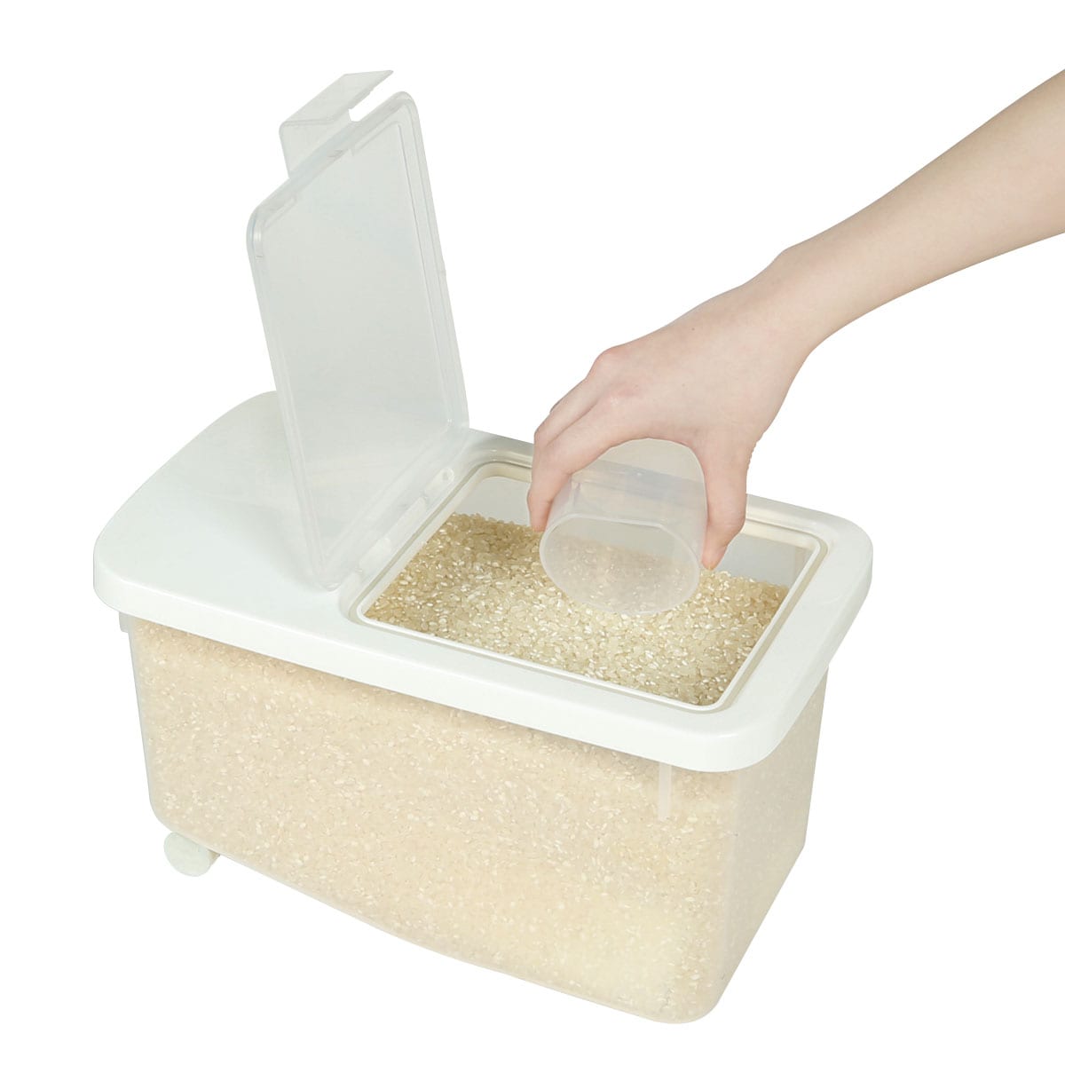 【未使用品】TOTOキッチン　SAMICK　計量式米びつ　12kg Amazon｜SAMICK 0.5合計量可スライドレール付ライスボックス