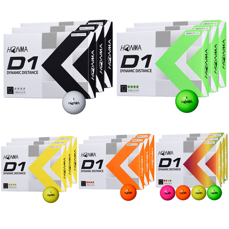 本間ゴルフ D1 ゴルフボール BT2201 3ダースセット 12球入り×3ダース 36球 2022年モデル 飛び系 ディスタンス系 HONMA  GOLF 2ピース ニトロゴルフ
