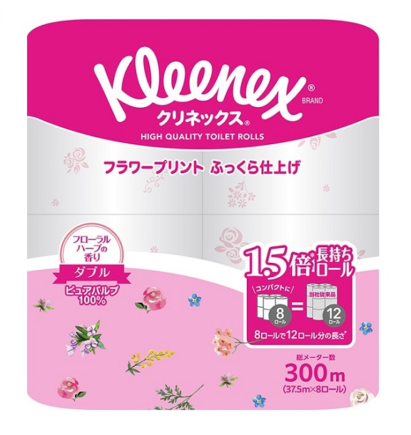 【単品8個】日本製紙クレシア クリネックス 長持ち プリント ダブル フローラルハーブ 8ロール 8個 トイレットペーパー トイレ クレシア 消耗品 ギフト 大容量 買い置き まとめ買い 雑貨 備蓄 防災 日用品雑貨 日用品 送料無料 レビュー特典付き