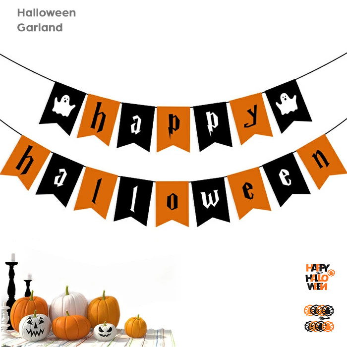 ハロウィンガーランド【コメントください】 楽天市場】ハロウィン ガーランド 飾り HAPPY HALLOWEEN