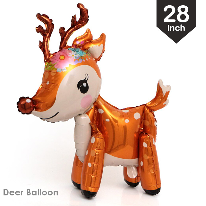 トナカイ 4D 空気だけで自立する バンビ バルーン クリスマス 組立式 誕生日 飾り付け パーティー 装飾 立体バルーン 小鹿 プレゼント ヘリウム不要 エアー対応のみ画像