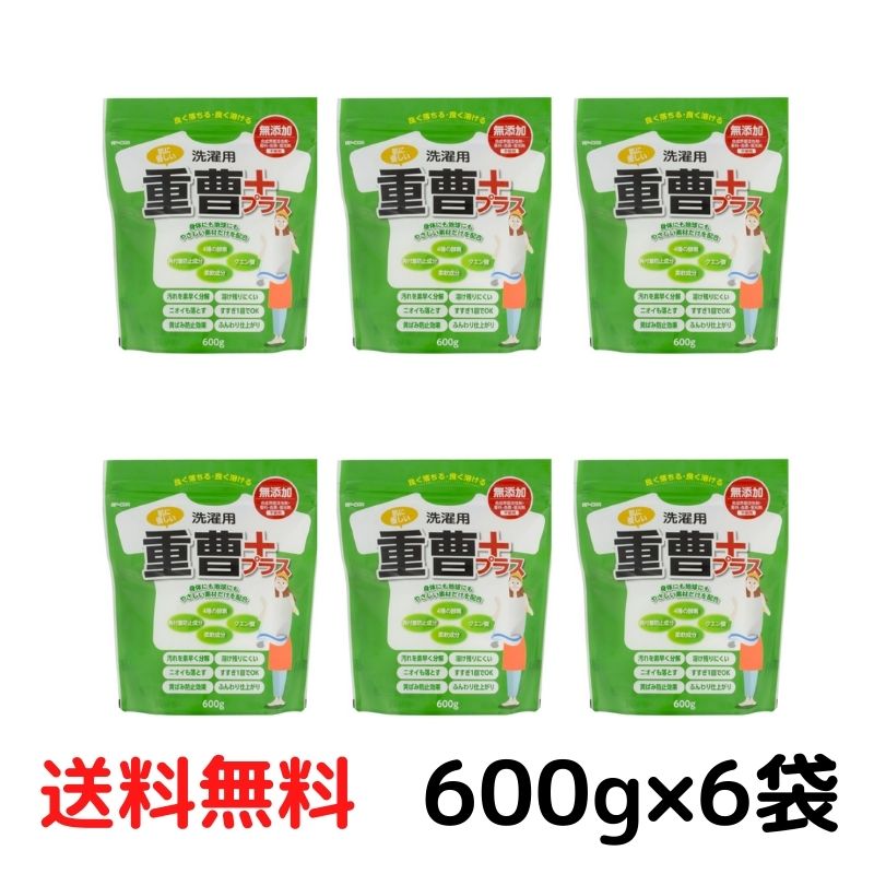 洗濯用 重曹プラス 600g 6個 粉洗剤 無添加 重曹 敏感肌 赤ちゃん アレルギー 過敏症 消臭 部屋干し 化学成分不使用 丹羽久 92％以上節約