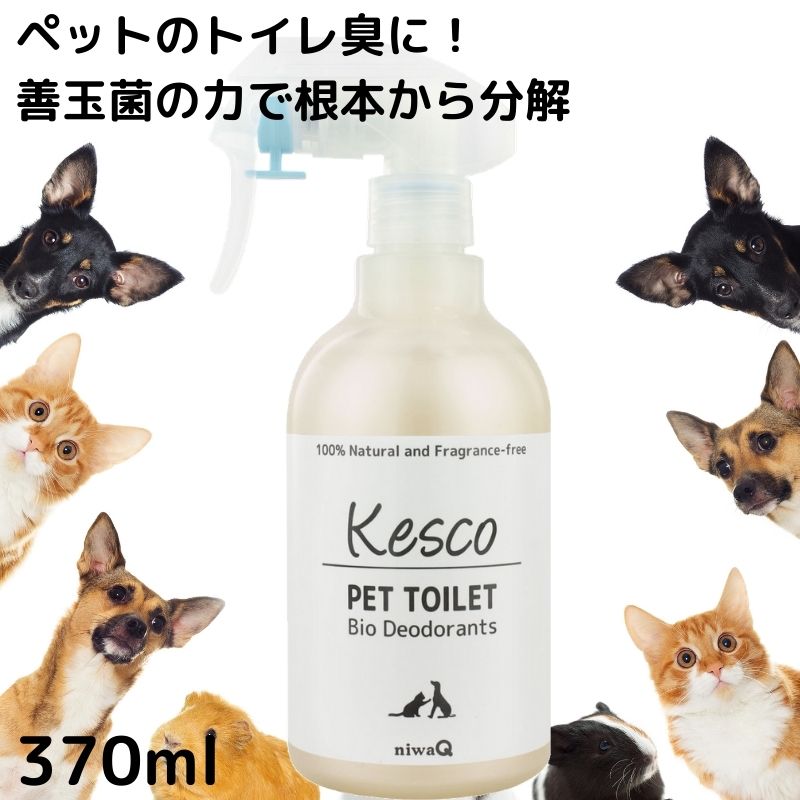 楽天市場 ケスコ 消臭剤 ペット 動物 トイレ 用 370ml スプレー 菌 善玉菌 バイオ 消臭 消臭ビーズ 無添加 無香料 犬 猫 小動物 エキゾチックアニマル 部屋 靴 タバコ ゴミ箱 ペット ペット臭 介護 獣 丹羽久 楽天市場店