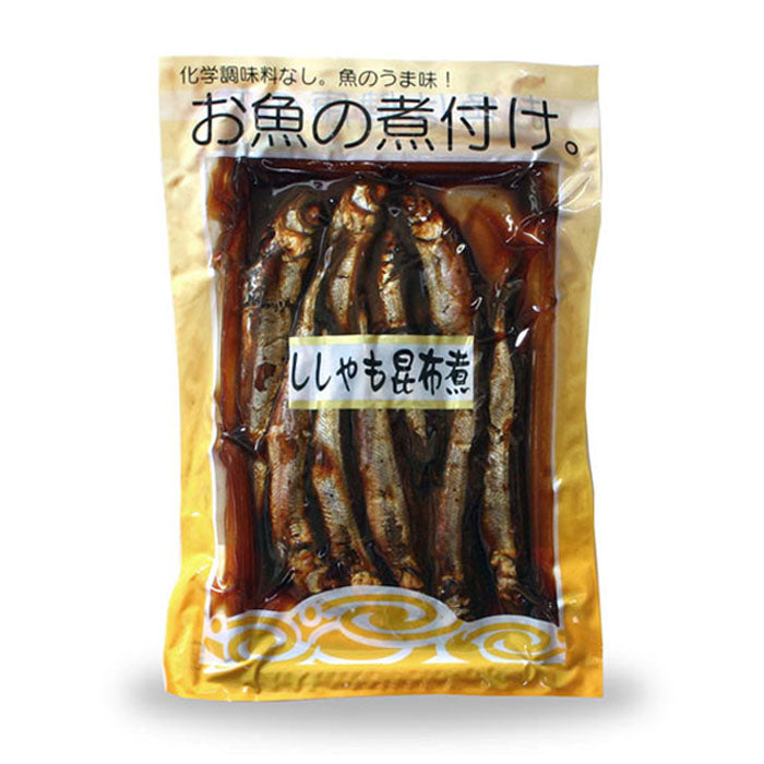 お魚の煮付け。ししゃも昆布煮 120g × 30袋 骨まで食べられる お米 煮魚 惣菜 朝食 和食 おかず ご飯のお供 おつまみ 酒の肴 常温 常温保存 真空パック 保存料 無添加 送料無料 甘露煮庵 太田食品