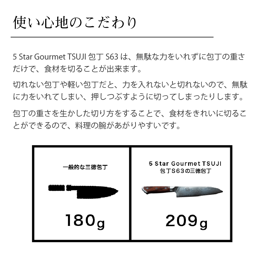 Star Gourmet TSUJI シェフナイフ 210mm ダマスカス 万能包丁 硬度63