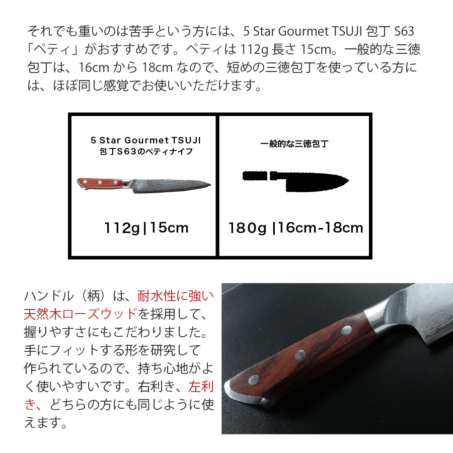 Star Gourmet TSUJI シェフナイフ 210mm ダマスカス 万能包丁 硬度63