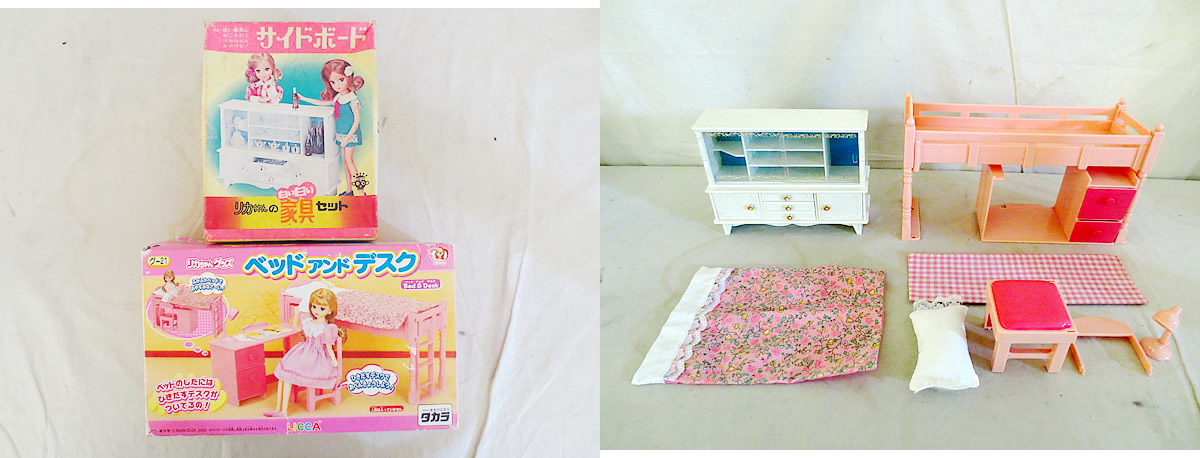 大阪通販リカちゃん 白い白い家具　リビング3点セット　サイドボード　応接4点セット その他