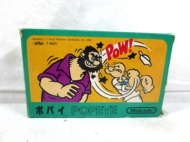 ポパイ　銀箱　ファミコン ポパイ（絵柄 銀箱版）』ファミコンソフト｜人気のレトロゲーム