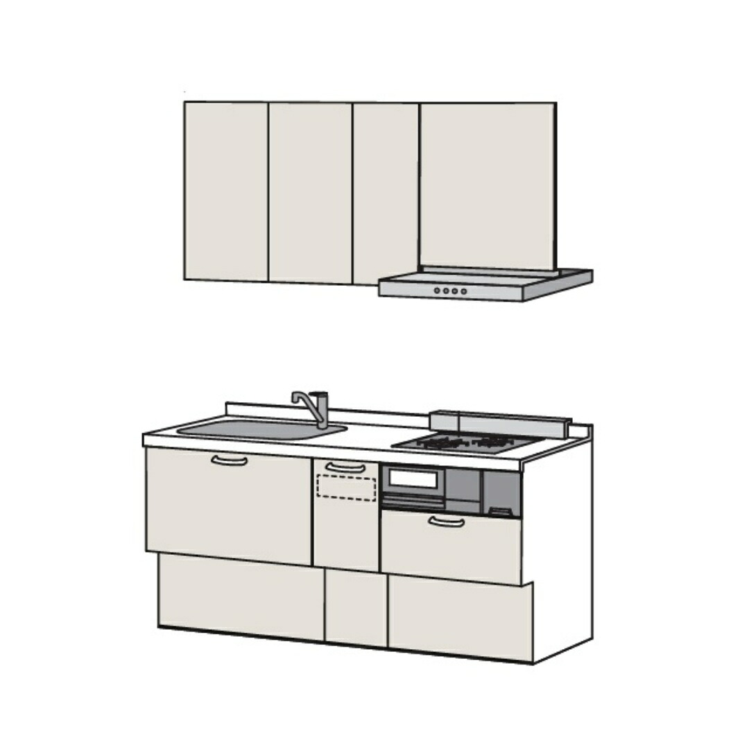 取り合わせ勝手もと ハウステックキッチン I型勝手もと 壁後ばらい 開口部165糎 納めるカウンタ 奥ふかさ60糎 勝手もとリフォーム ガスコンロ 屁っ放り煮炊き機械 扉B ブルシーメンスション横すべり 吊収納家具 細工物とっ始め 収納家具 一戸建て 領域ボンネット シンク LED照明装置 貨物輸送込み 商品目録P82 キッチン用設備-システムキッチン